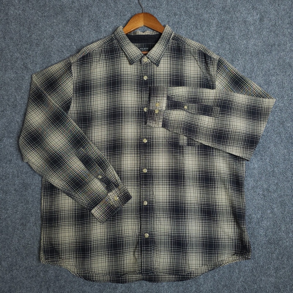 Filson Plaid Button Down Shirt Mens Size 3XL Long Sleeve Flannel Pockets Work - Picture 2 of 8